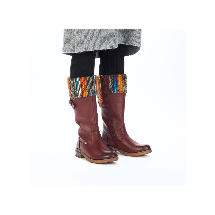 rote damen-stiefel mit reißverschluss rieker 94692-35