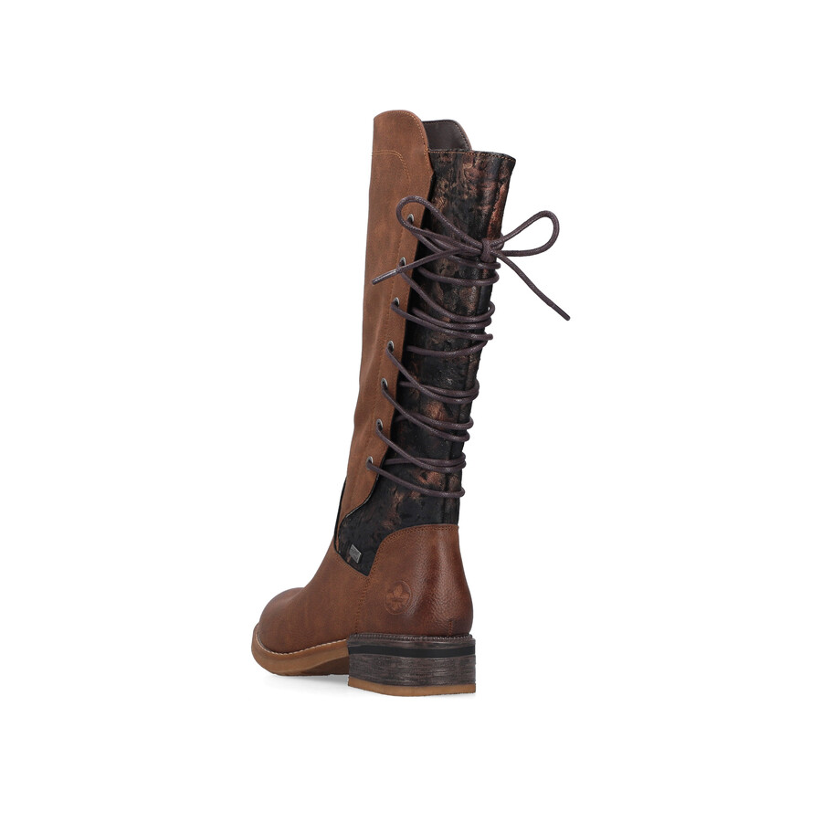 braune damen-stiefel mit reißverschluss rieker 94693-24