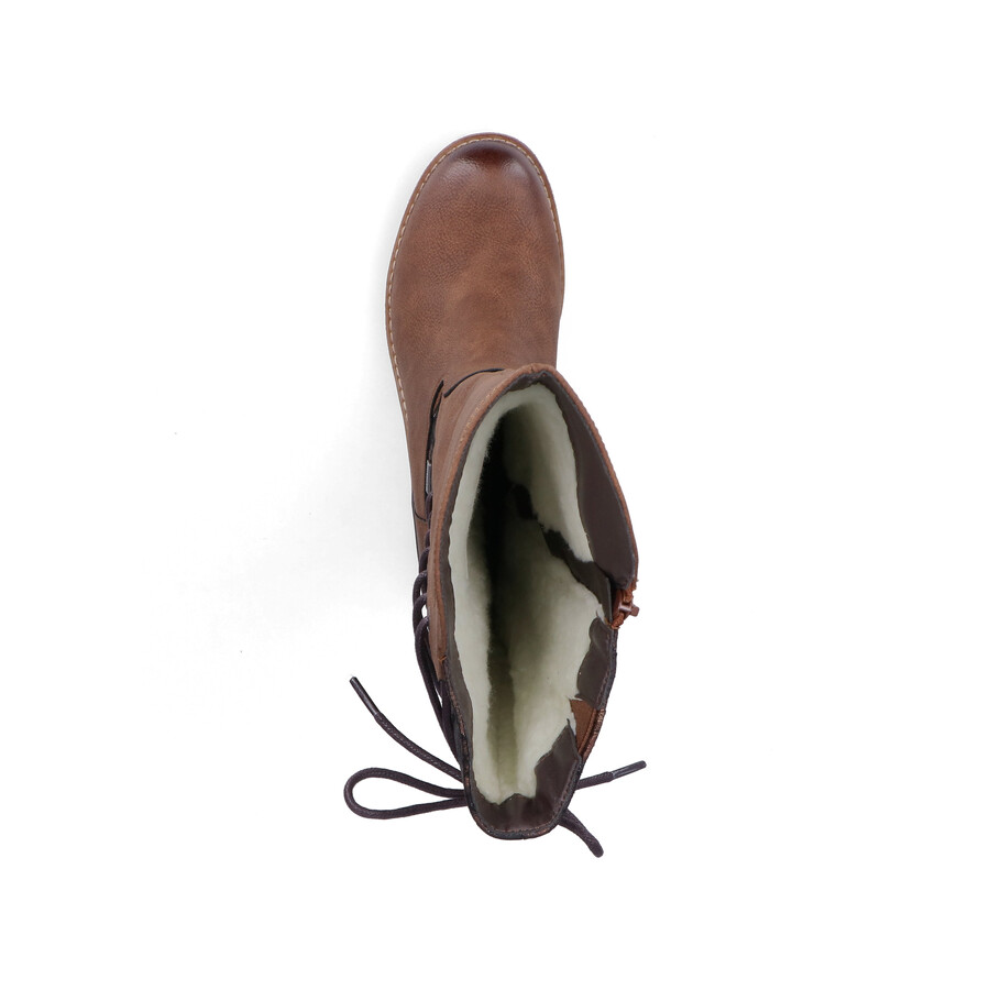 braune damen-stiefel mit reißverschluss rieker 94693-24