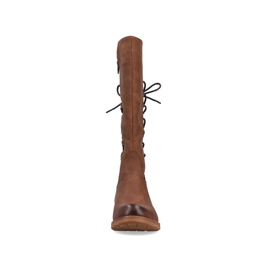 braune damen-stiefel mit reißverschluss rieker 94693-24