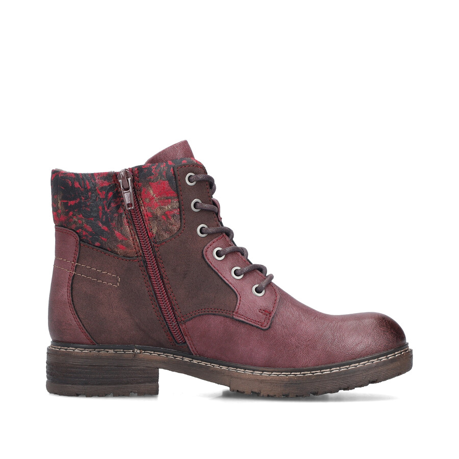 rote damen-stiefel mit reißverschluss rieker 94712-35