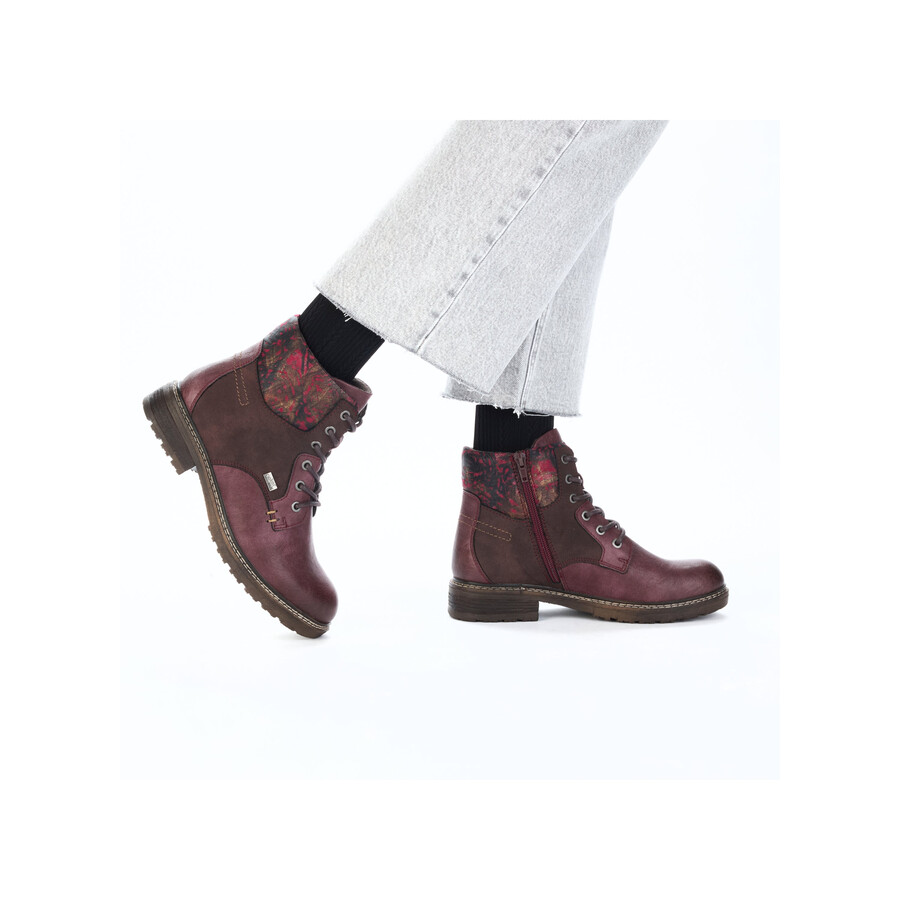 rote damen-stiefel mit reißverschluss rieker 94712-35