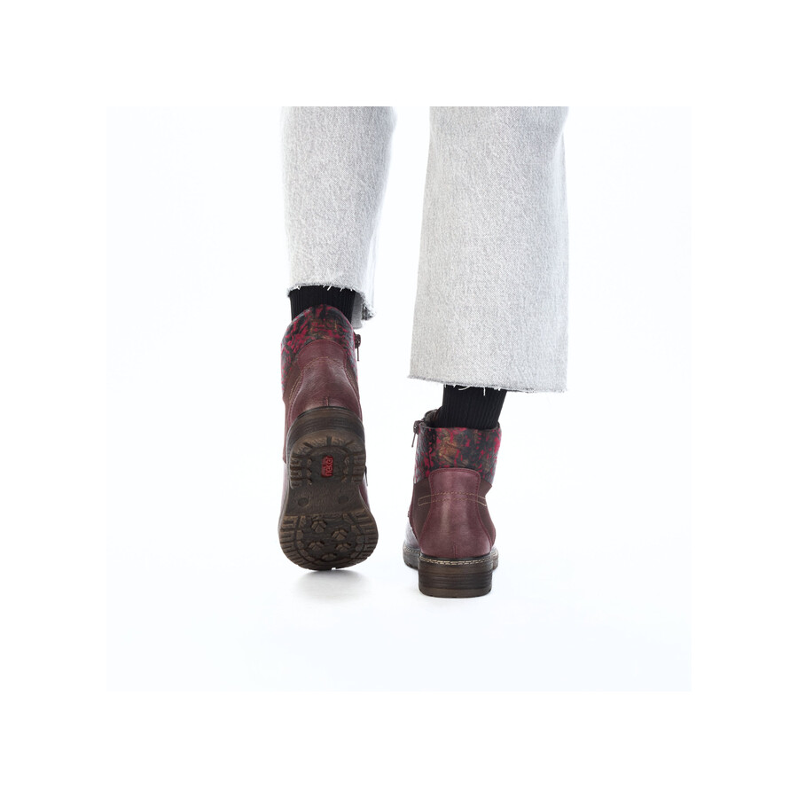 rote damen-stiefel mit reißverschluss rieker 94712-35
