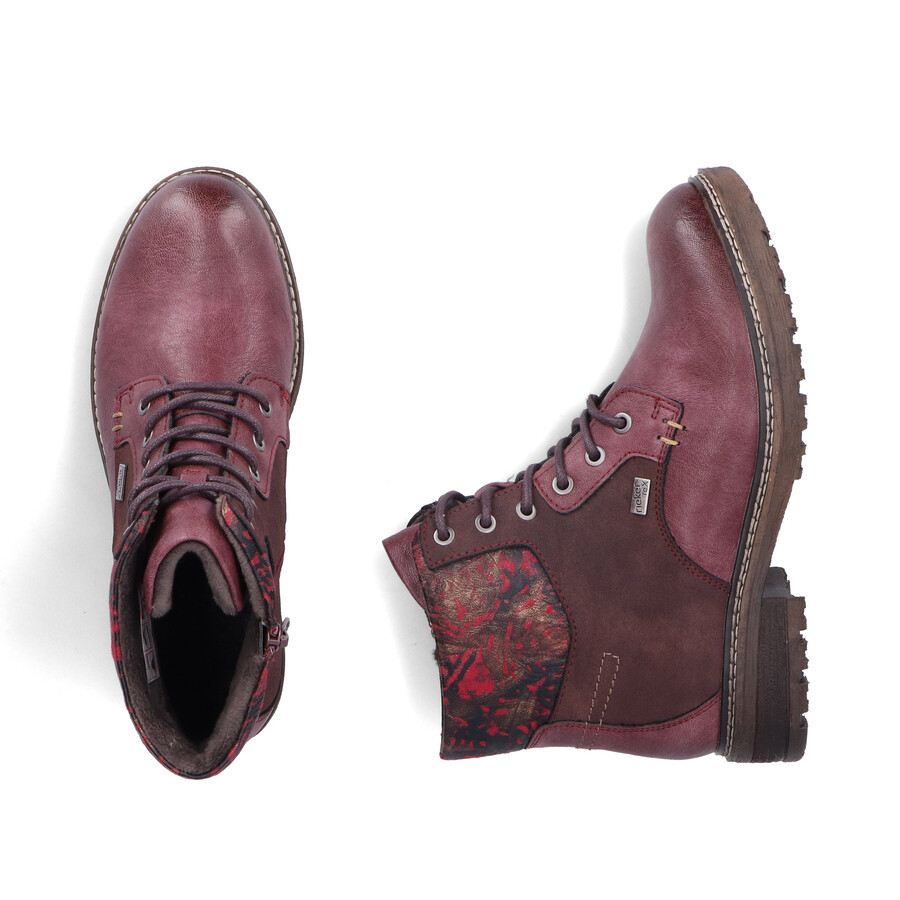 rote damen-stiefel mit reißverschluss rieker 94712-35