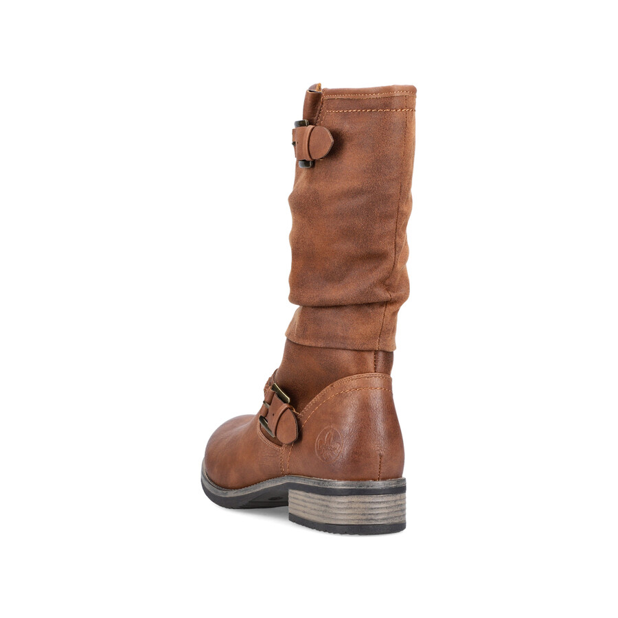 braune damenstiefel mit reißverschluss rieker 98860-22