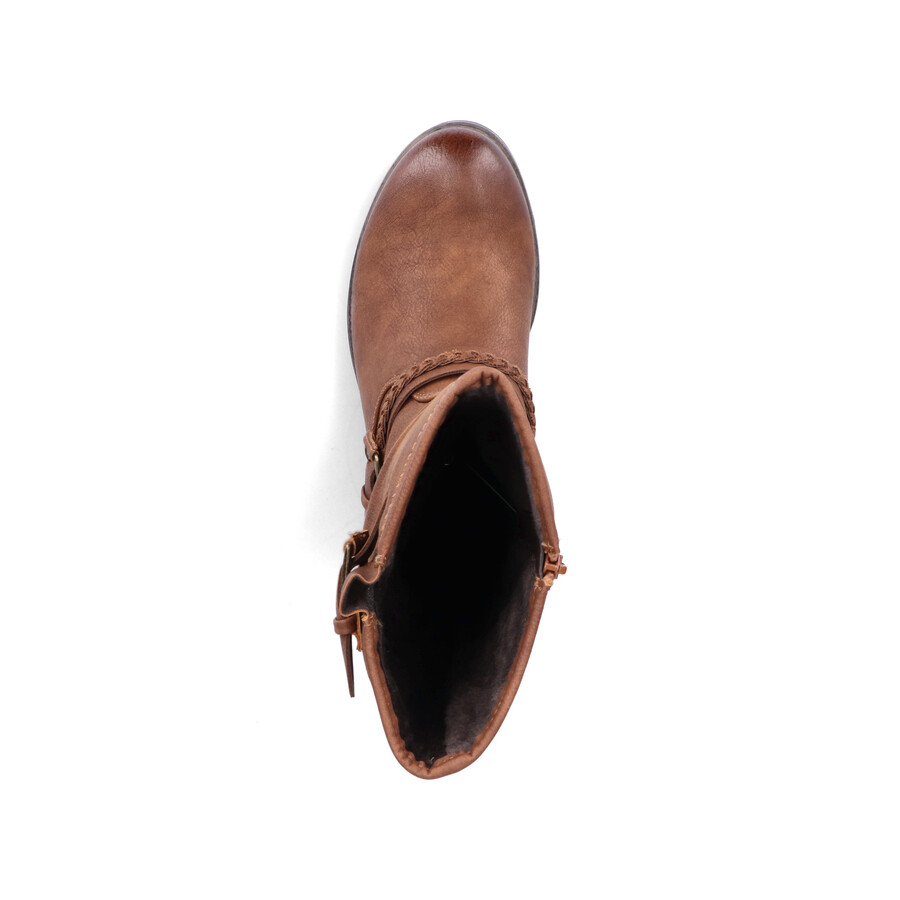 braune damenstiefel mit reißverschluss rieker 98860-22