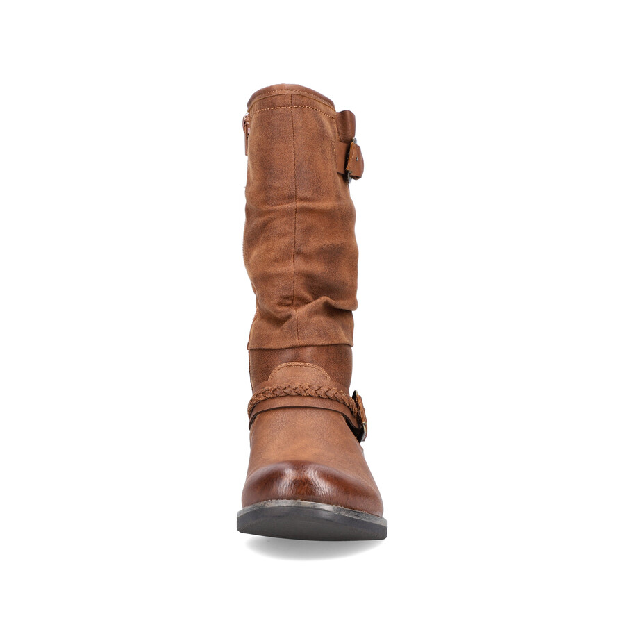 braune damenstiefel mit reißverschluss rieker 98860-22