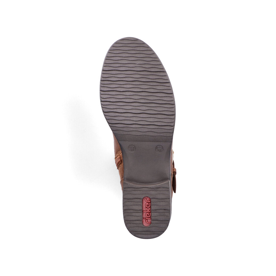 braune damenstiefel mit reißverschluss rieker 98860-22