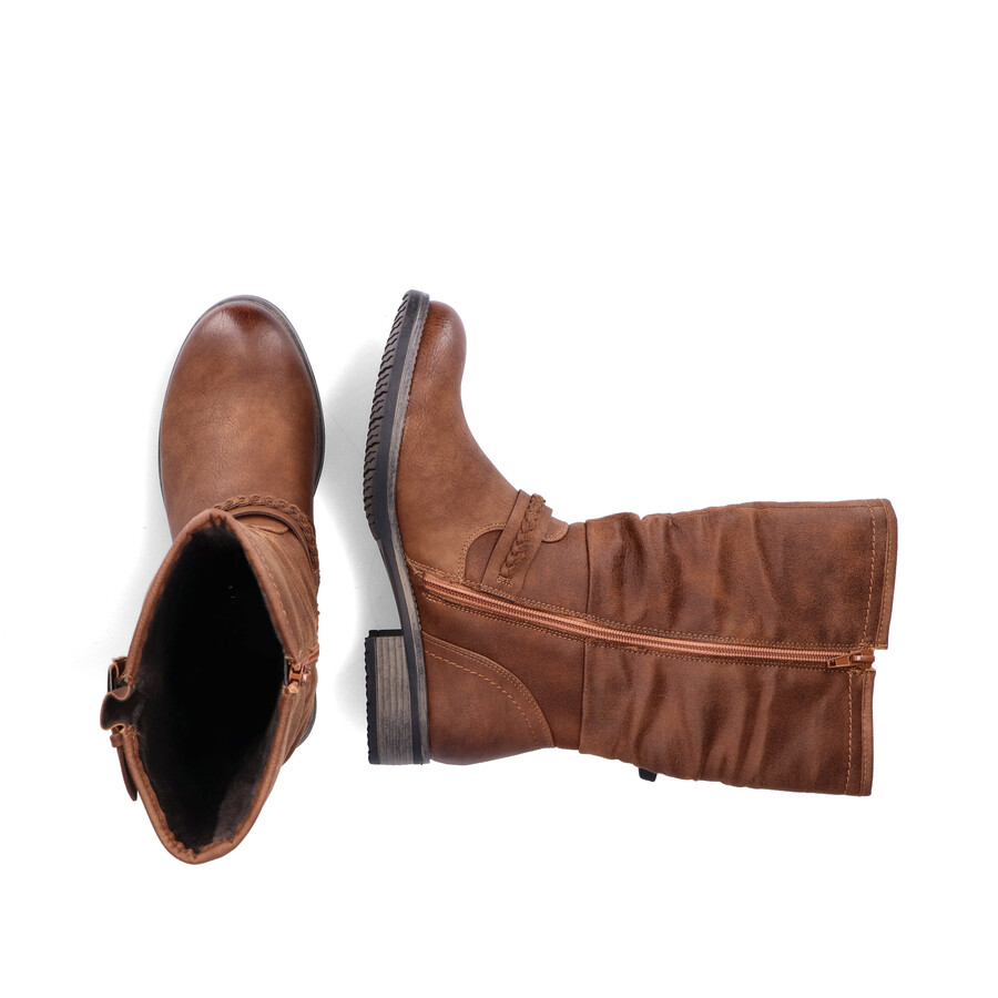 braune damenstiefel mit reißverschluss rieker 98860-22