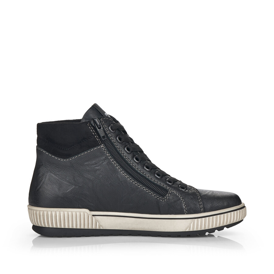 schwarze damen-stiefeletten mit reißverschluss remonte d0772-01