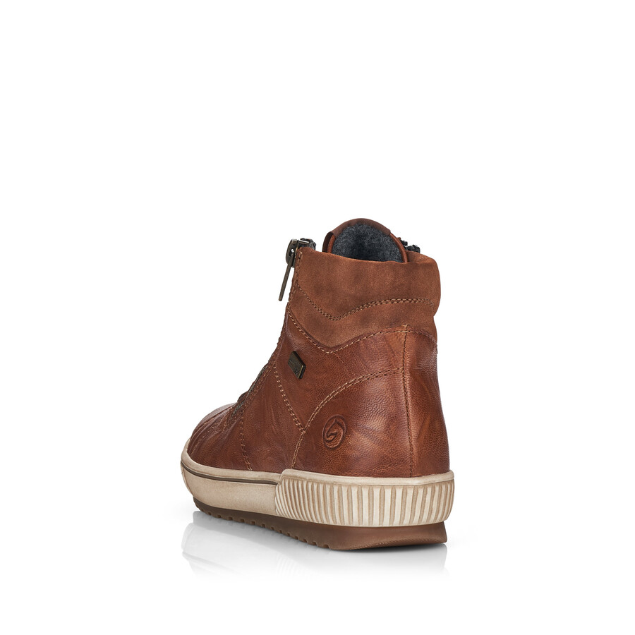 braune damen-stiefeletten mit reißverschluss remonte d0772-22