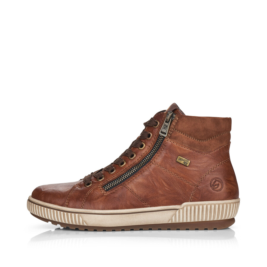 braune damen-stiefeletten mit reißverschluss remonte d0772-22