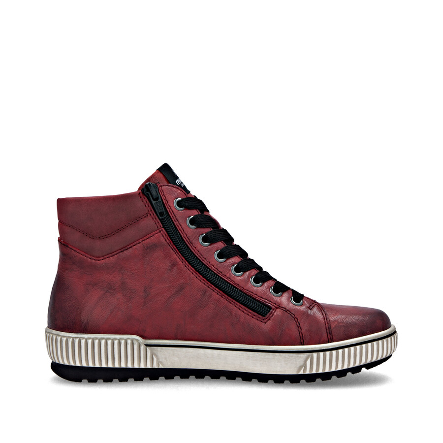 rote damen-stiefel mit reißverschluss remonte d0772-36
