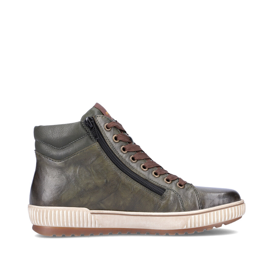 grüne damen-stiefel mit reißverschluss remonte d0772-52