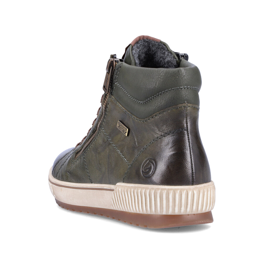 grüne damen-stiefel mit reißverschluss remonte d0772-52
