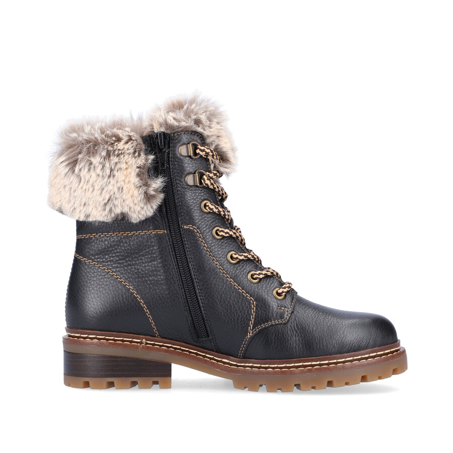 schwarze damen-stiefel mit reißverschluss remonte d0b74-01