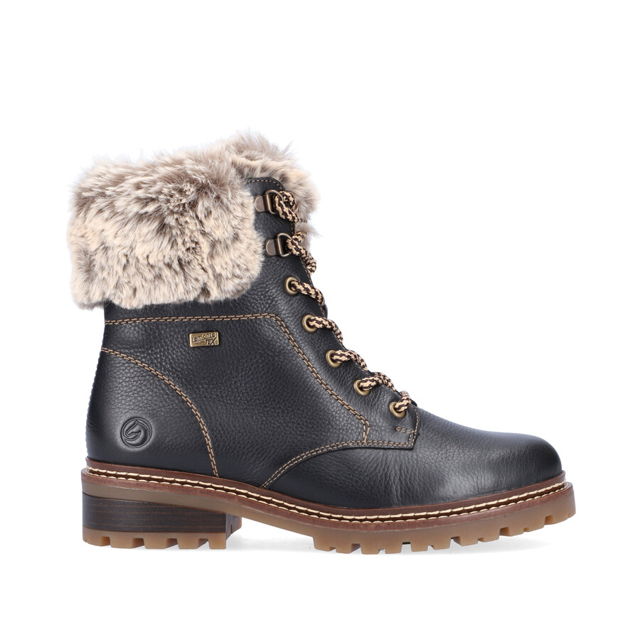 schwarze damen-stiefel mit reißverschluss remonte d0b74-01