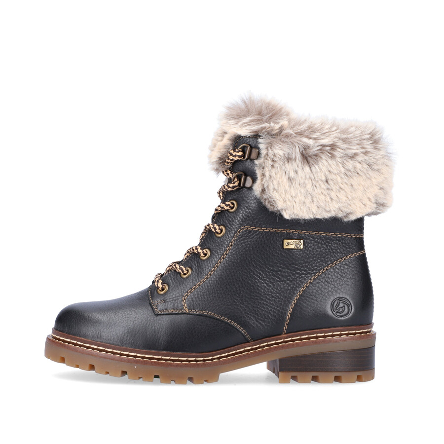 schwarze damen-stiefel mit reißverschluss remonte d0b74-01
