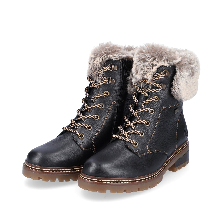 schwarze damen-stiefel mit reißverschluss remonte d0b74-01