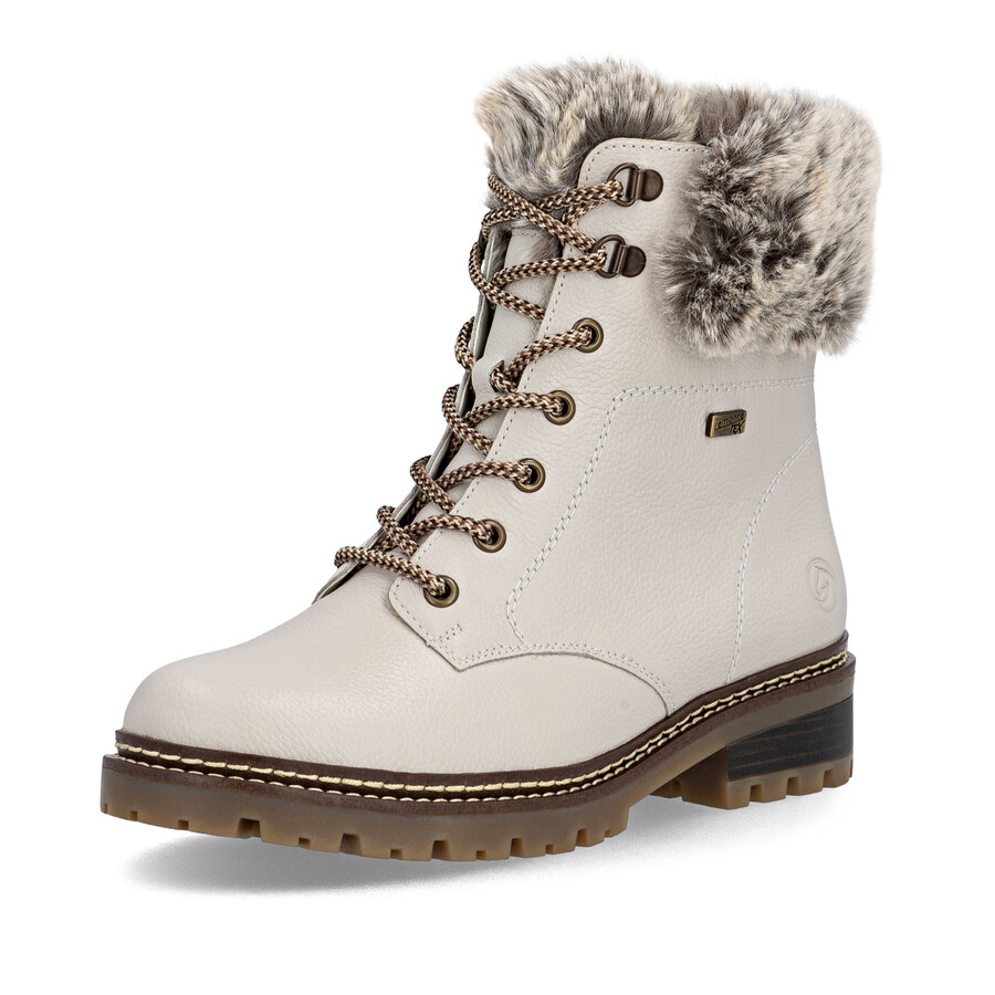 weiße damen-stiefeletten mit reißverschluss remonte d0b74-80