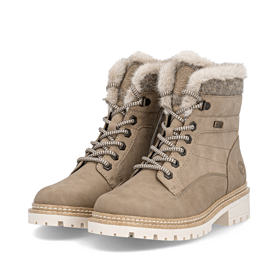 braune damen-stiefeletten mit reißverschluss remonte d0b81-20