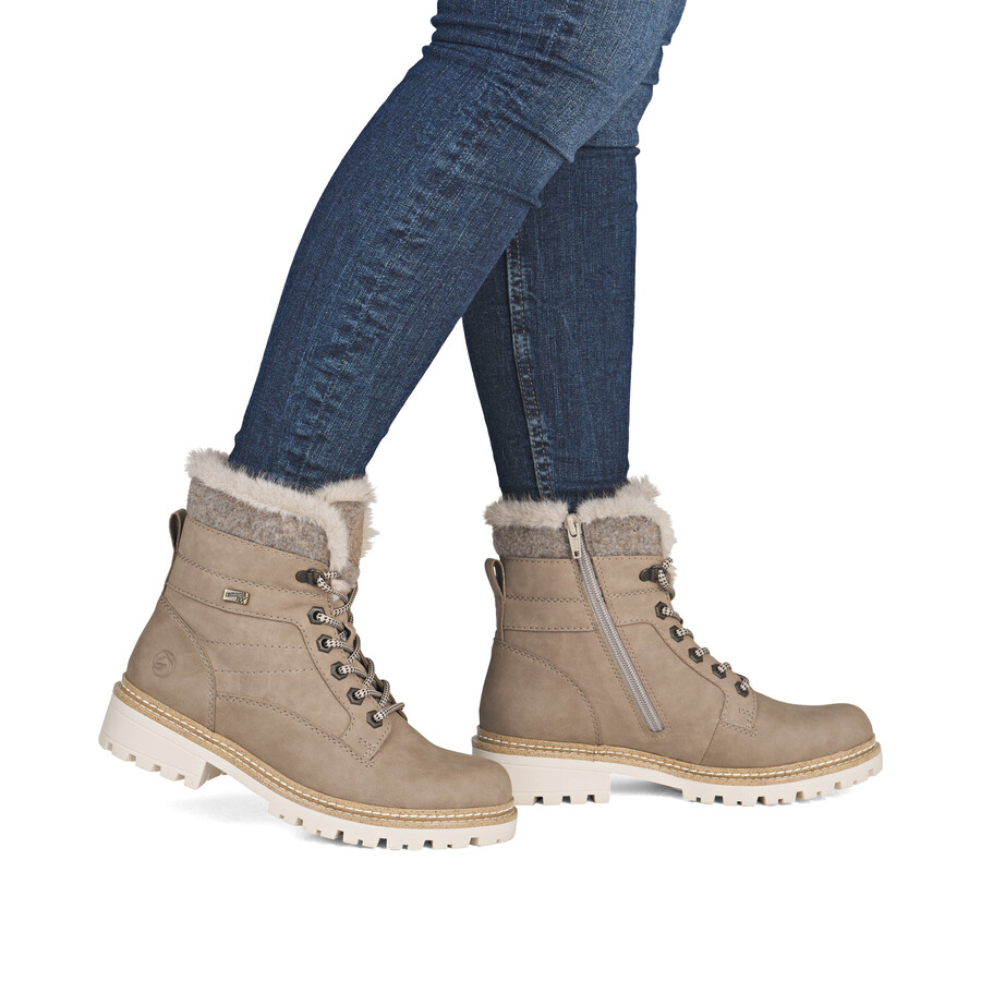 braune damen-stiefeletten mit reißverschluss remonte d0b81-20