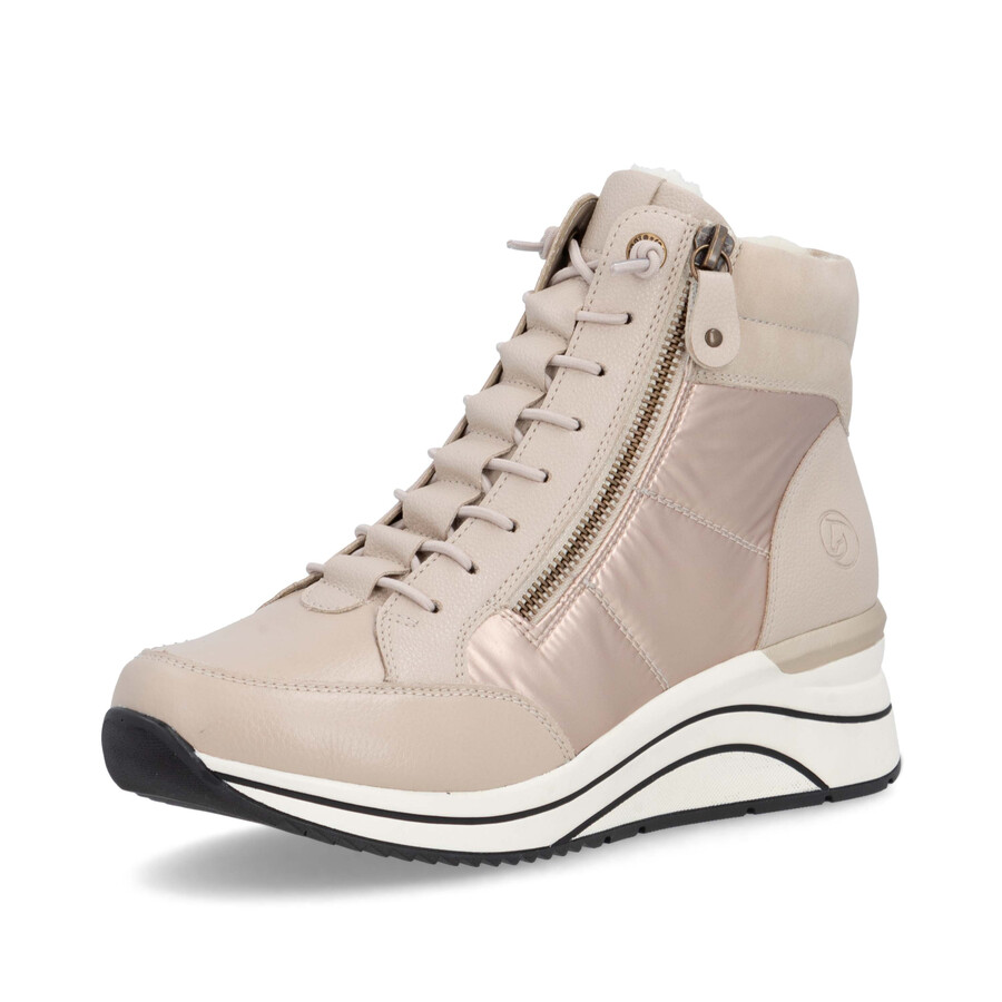 beige damen-stiefeletten mit reißverschluss remonte d0t72-60