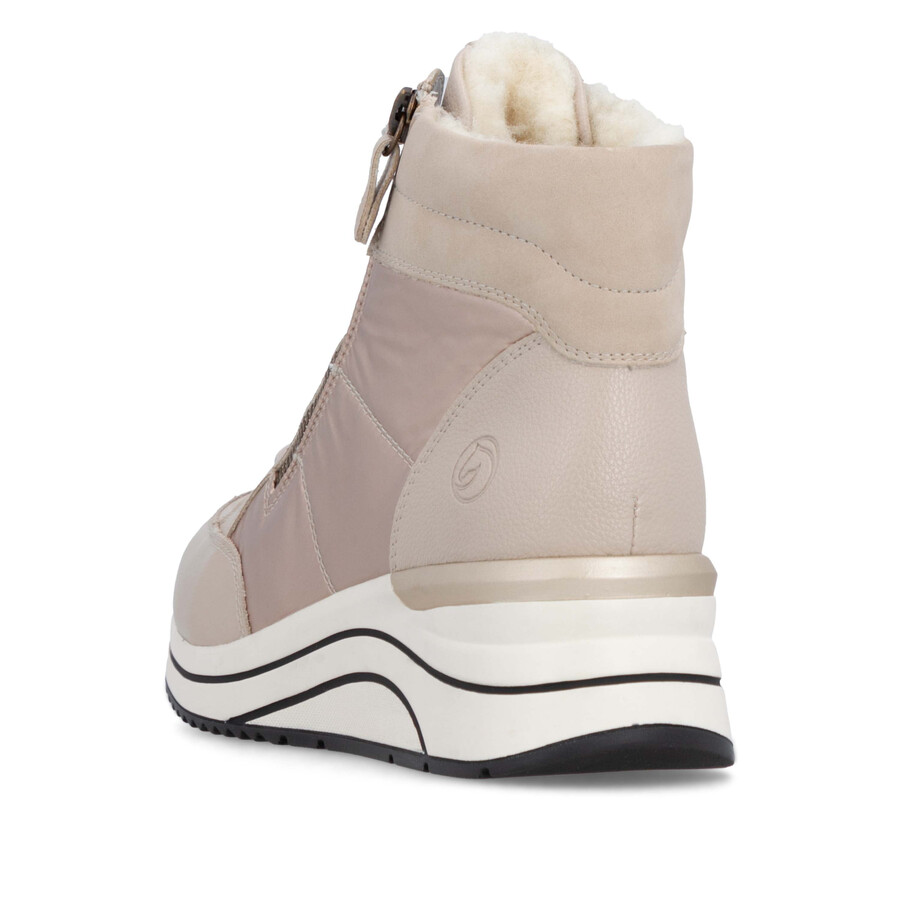 beige damen-stiefeletten mit reißverschluss remonte d0t72-60