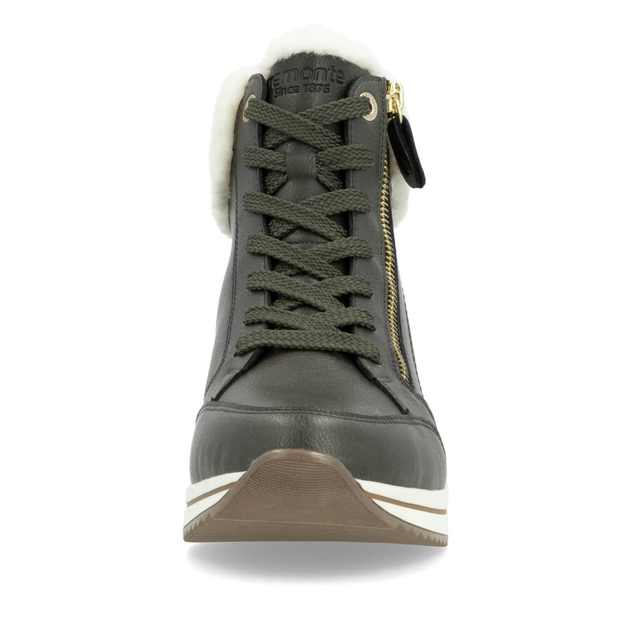 grüne damen-stiefel mit reißverschluss remonte d0t77-52