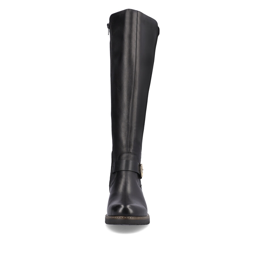 schwarze damen-stiefel mit reißverschluss remonte d1a73-01