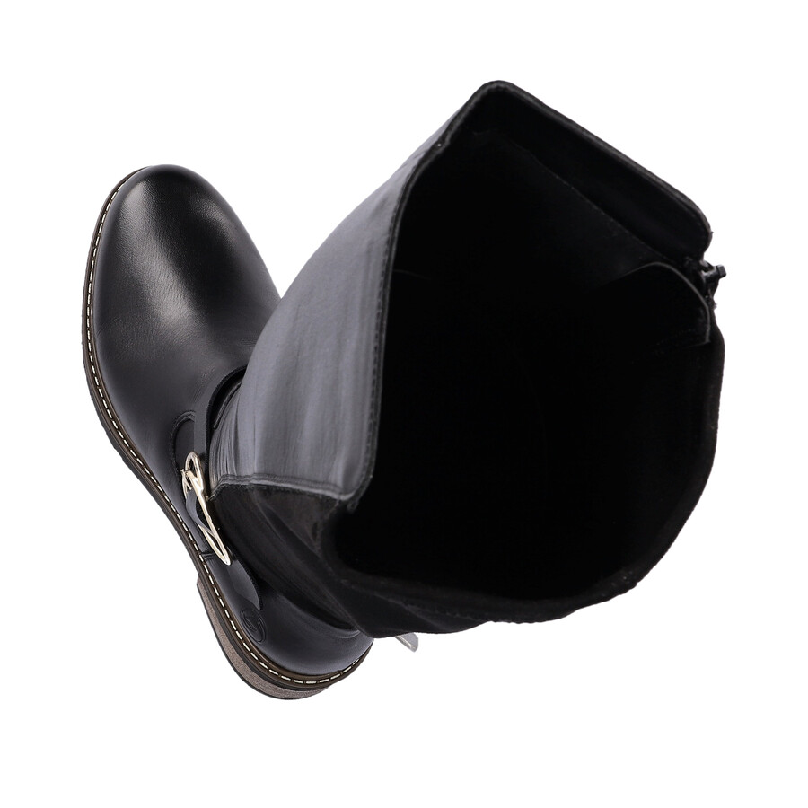 schwarze damen-stiefel mit reißverschluss remonte d1a73-01
