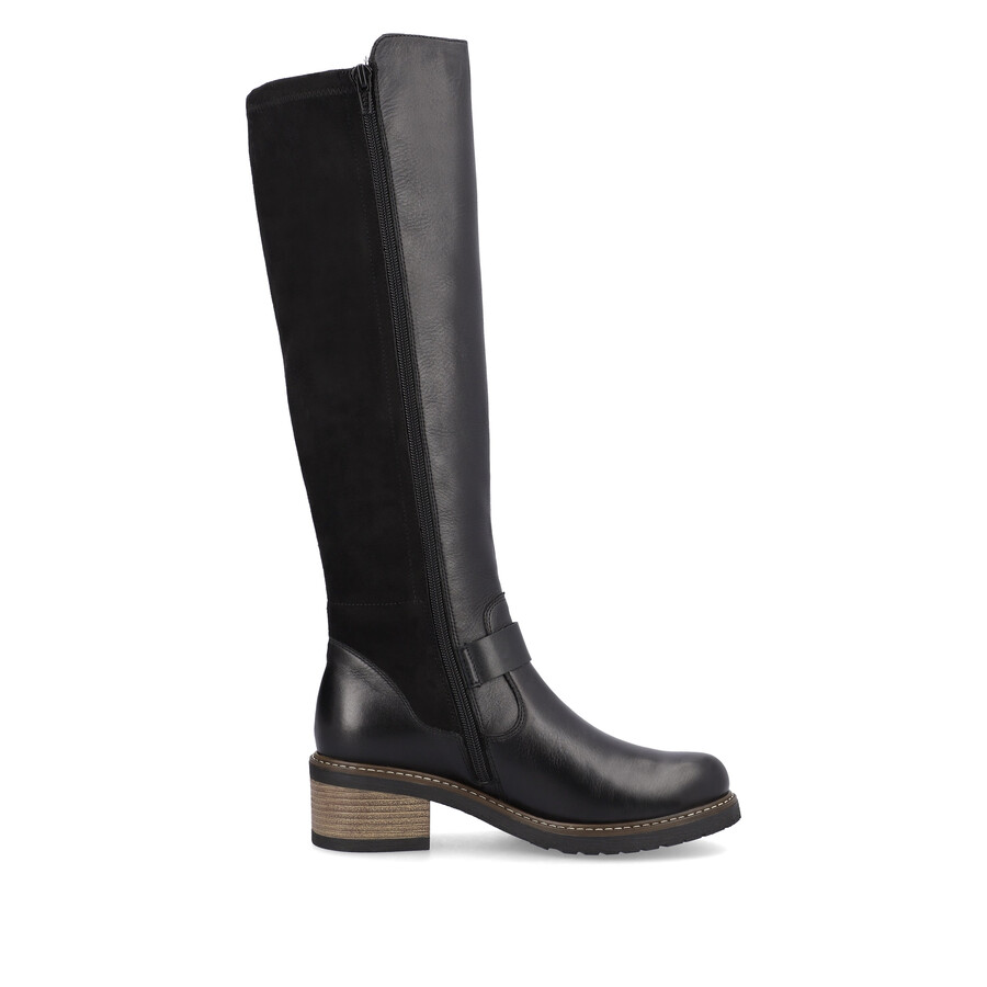 schwarze damen-stiefel mit reißverschluss remonte d1a73-01