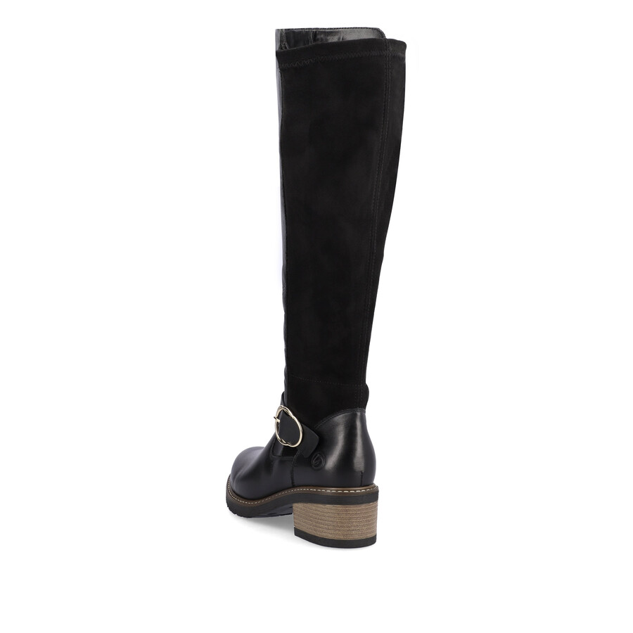 schwarze damen-stiefel mit reißverschluss remonte d1a73-01