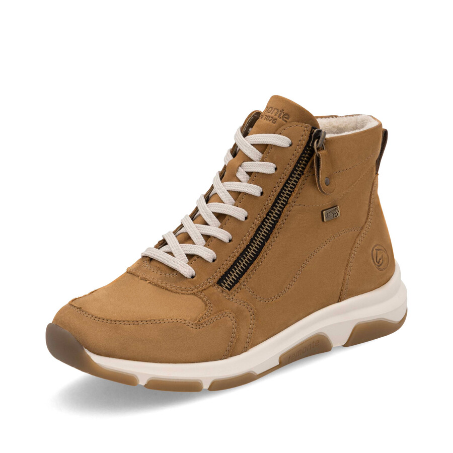 braune damen-stiefel mit reißverschluss remonte d1s71-22