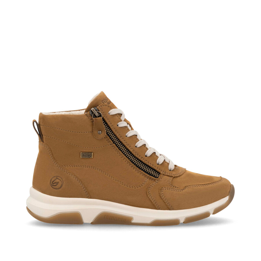 braune damen-stiefel mit reißverschluss remonte d1s71-22