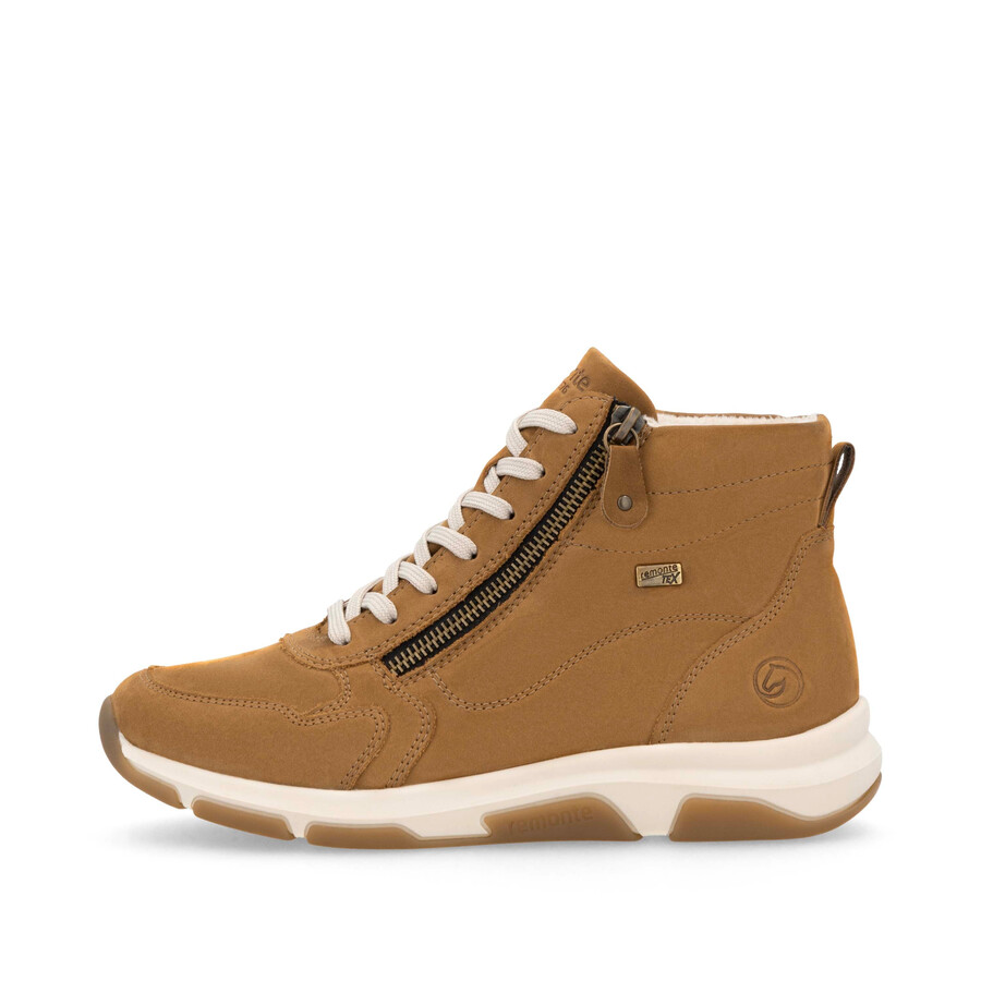 braune damen-stiefel mit reißverschluss remonte d1s71-22