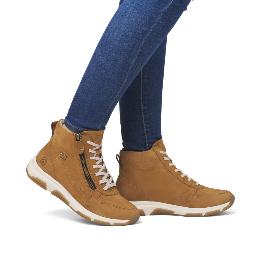 braune damen-stiefel mit reißverschluss remonte d1s71-22