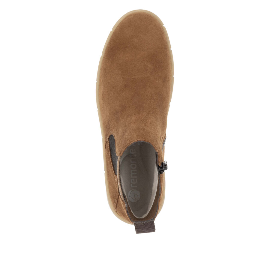 braune damen-stiefel mit reißverschluss remonte d1t71-24