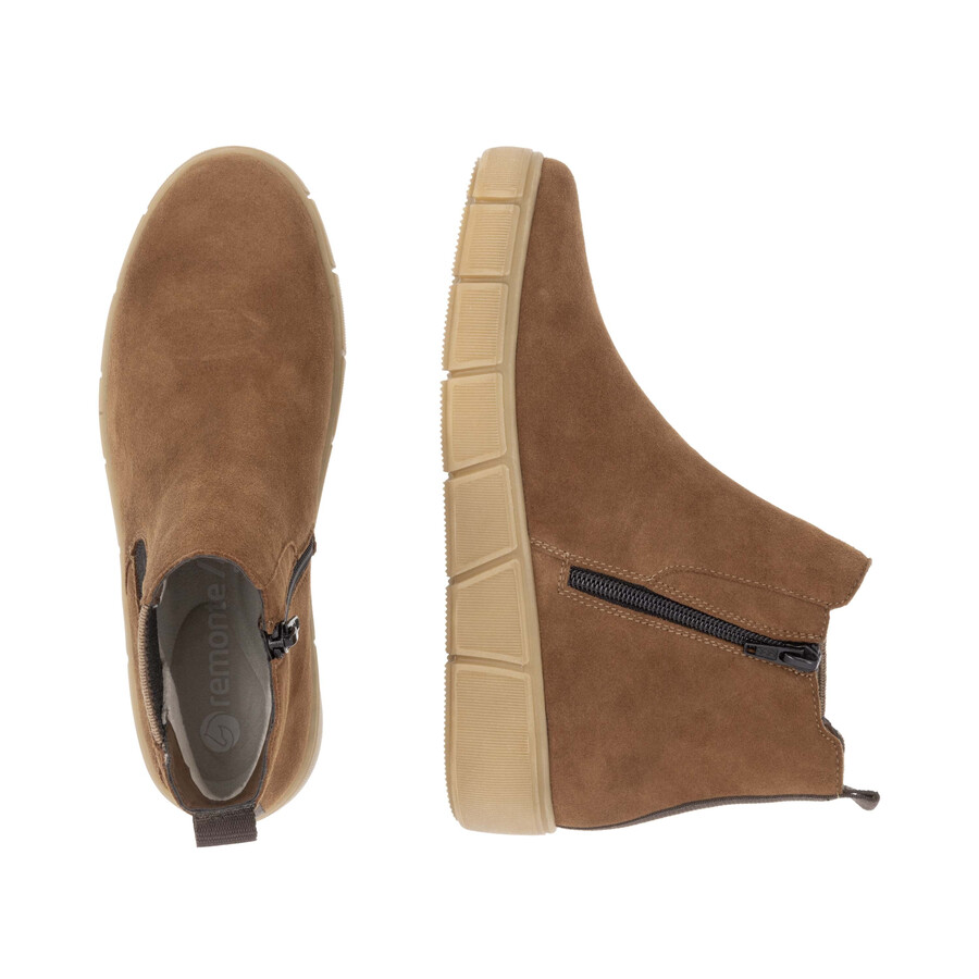 braune damen-stiefel mit reißverschluss remonte d1t71-24