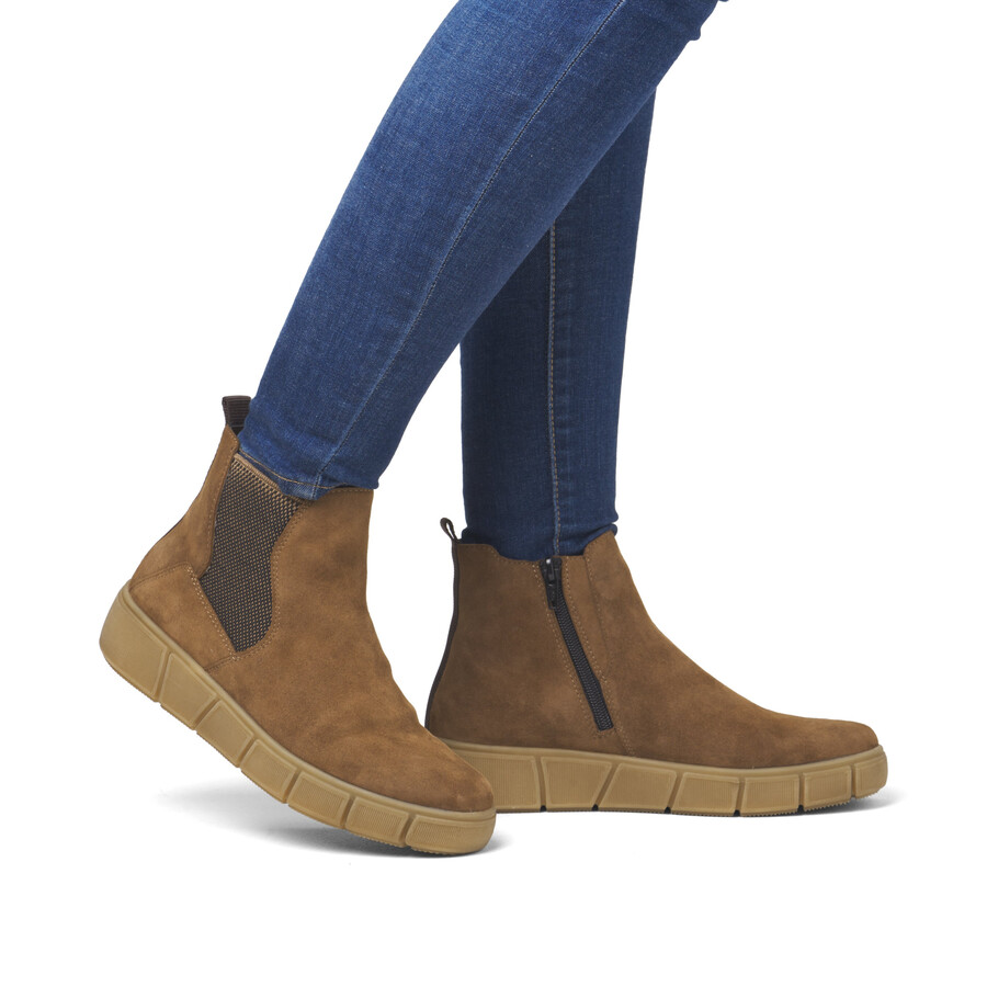 braune damen-stiefel mit reißverschluss remonte d1t71-24