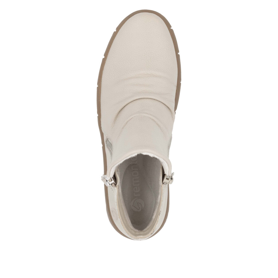 beige damen-stiefeletten mit reißverschluss remonte d1t73-60
