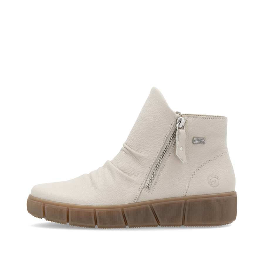 beige damen-stiefeletten mit reißverschluss remonte d1t73-60