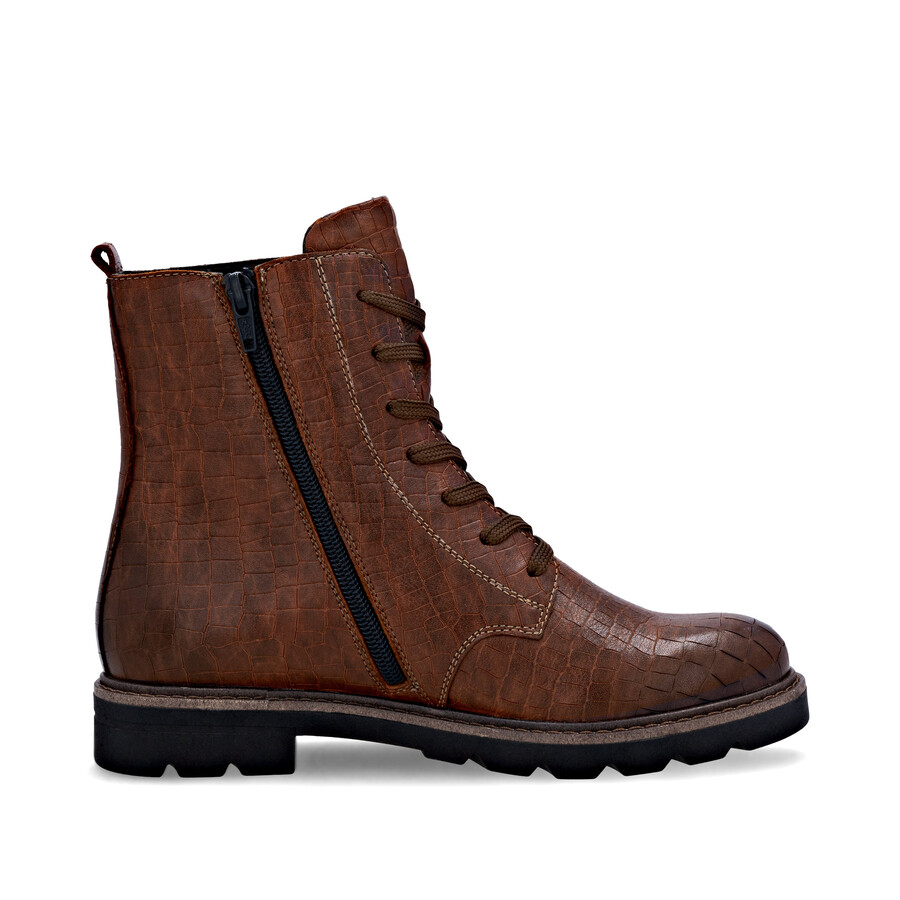 braune damen-stiefeletten mit reißverschluss remonte d2q71-22