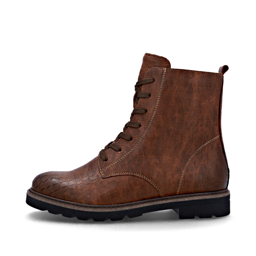 braune damen-stiefeletten mit reißverschluss remonte d2q71-22