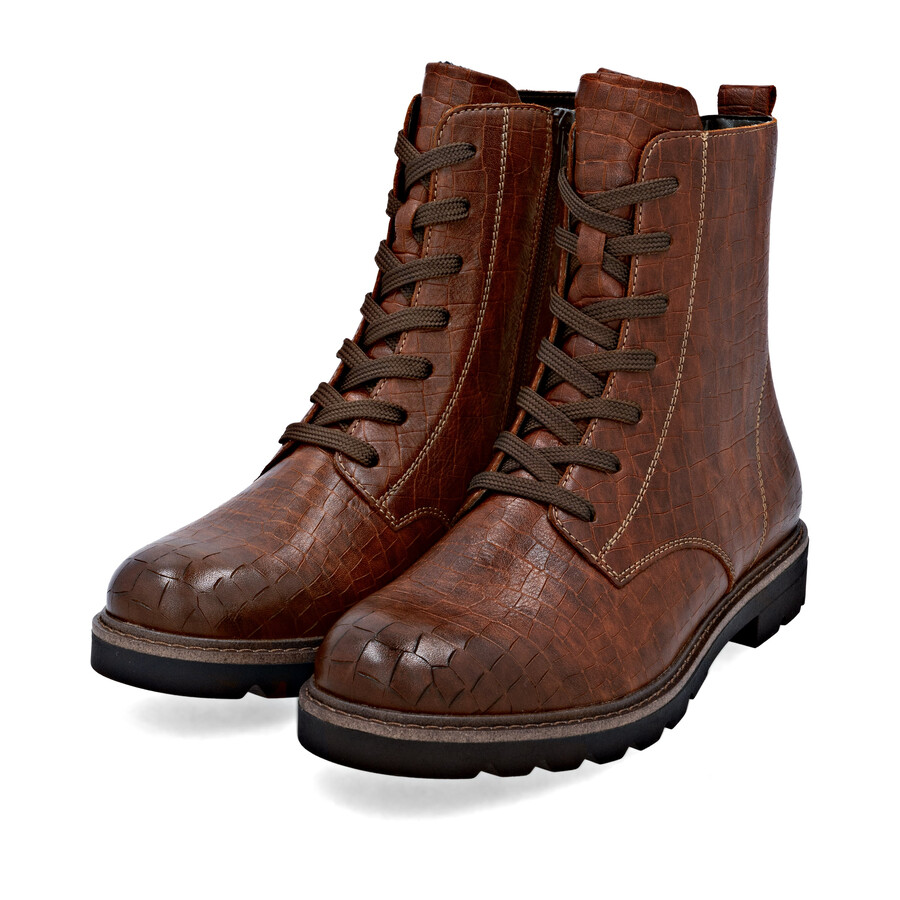 braune damen-stiefeletten mit reißverschluss remonte d2q71-22