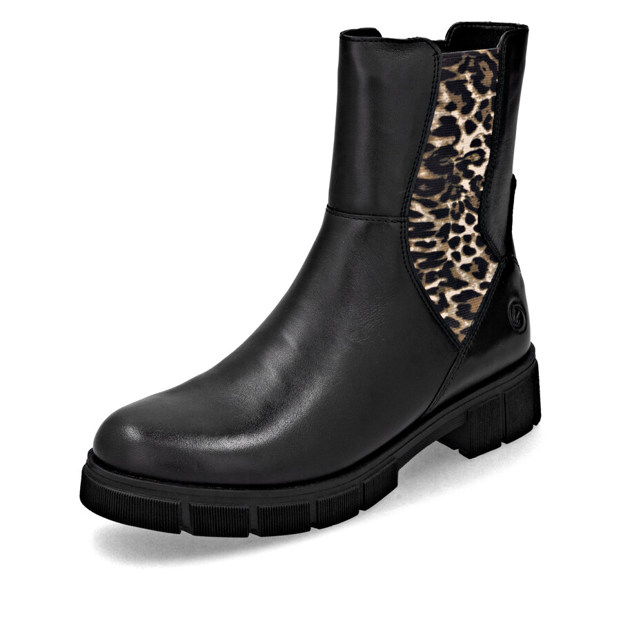 schwarze damen-stiefeletten mit reißverschluss remonte d2s70-03