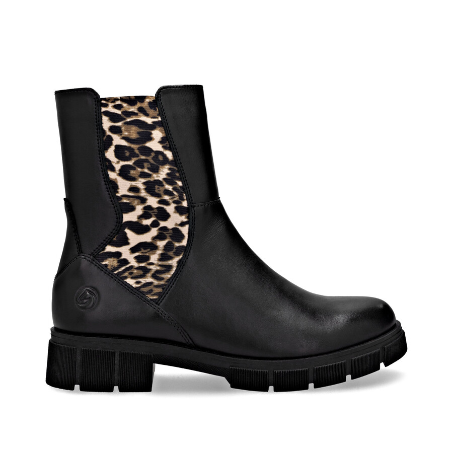 schwarze damen-stiefeletten mit reißverschluss remonte d2s70-03