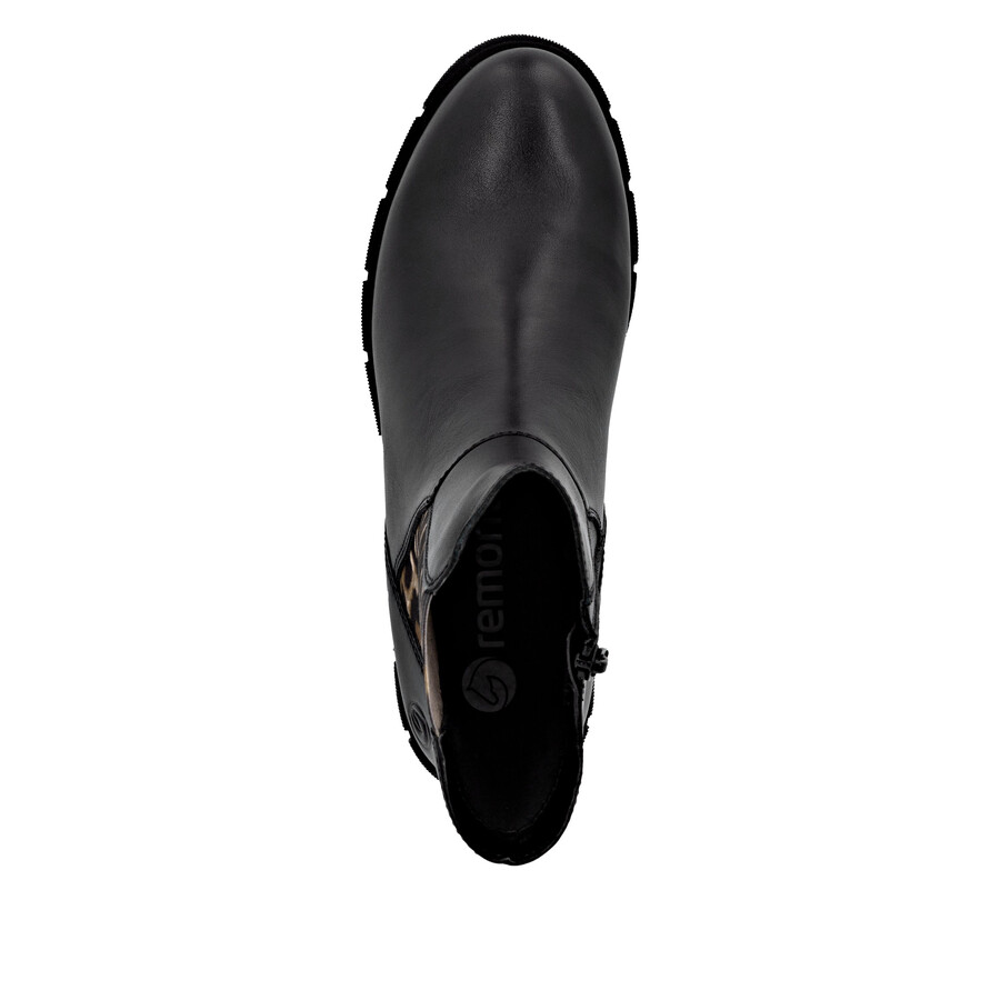 schwarze damen-stiefeletten mit reißverschluss remonte d2s70-03