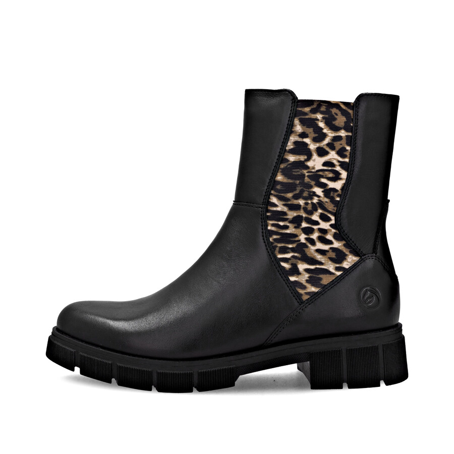 schwarze damen-stiefeletten mit reißverschluss remonte d2s70-03