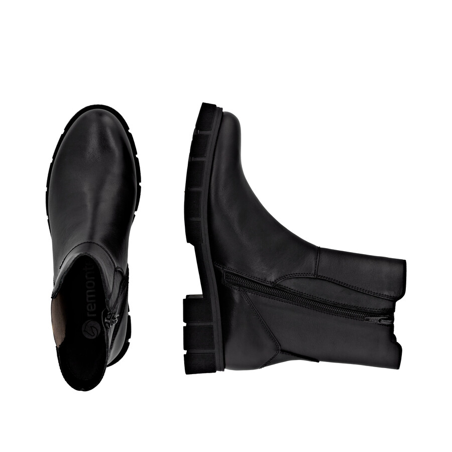schwarze damen-stiefeletten mit reißverschluss remonte d2s70-03